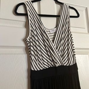 Cute black and white striped jumpsuit!